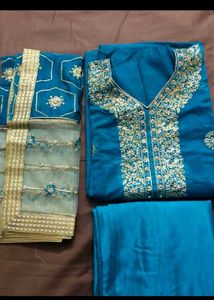 Teal Blue Embroidered SalwarSuit NoReturn/Norefund