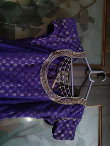 Elegant Purple &amp; Gold kurti anarkali