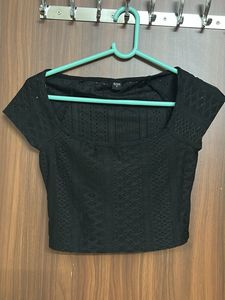 Square neck fitted crop top