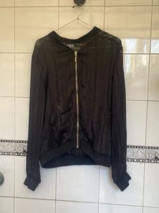 Sheer Black Bomber Jacket