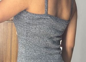 Grey Ribbed Bodycon Midi Dress