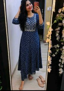 Elegant Blue Printed gown