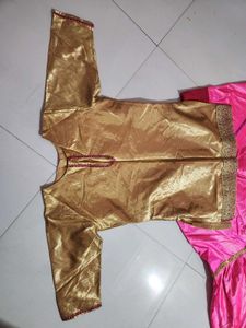 Pink Shahi Gharara with golden kurti