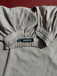 Elegant Grey Bell Sleeve Top