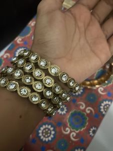 Elegant Oxidized Bangles with Stones