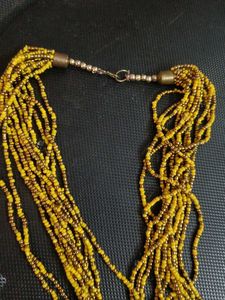Boho Yellow Beaded Statement Necklace