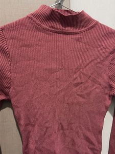 Ribbed Mock Neck Long Sleeve Top