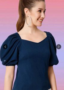 Puff Sleeve Square Neck Top