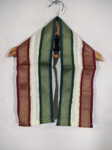 Littlestars Half White Dhoti And Shelya With Maroon And Green Boarder (Boy's)