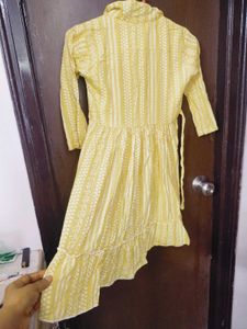 Yellow Printed Kurta