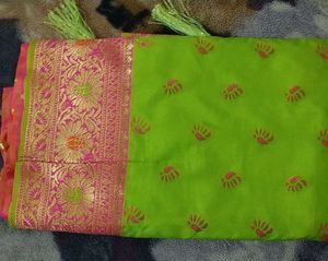 Lime Green Bangalore Pure Silk Saree