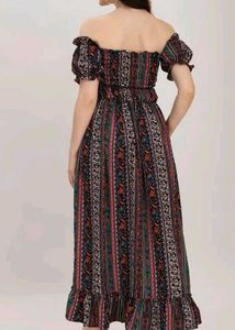 women ruffled maxi dress
