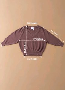 DUSTY MAUVE RIBBED V-NECK KNIT SWEATER