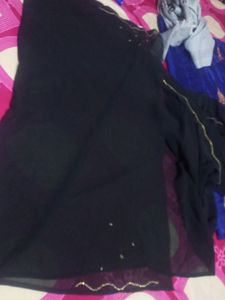 Black Satri Zardozi Work Saree