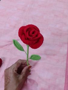 Handmade Crochet Rose and Heart