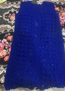 Handmade Blue wool Cardigan/shrug