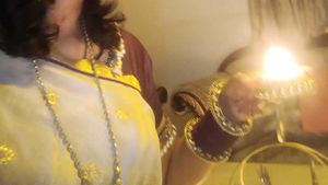 Elegant Purple &amp; Golden Saree