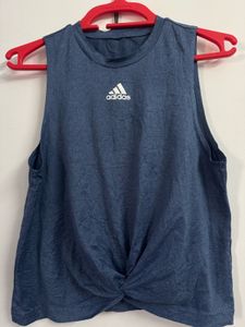 Adidas Women's Blue Twist Front Tank Top