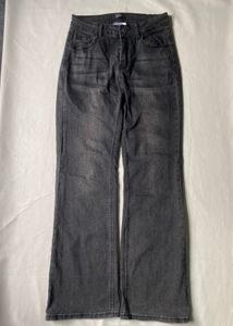 Gray Flared Denim Jeans