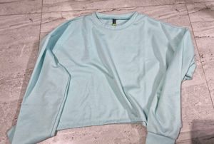 Pastel Blue Cropped Sweatshirt