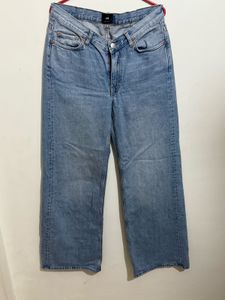 women’s-wide leg blue demin bottoms