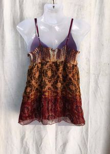 11410. Bohemian Print Spaghetti Strap Top