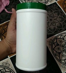 Empty White Kitchen plastic box with Green Lid