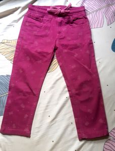 Cute Capri Pant Jeans Butterfly Dots Design