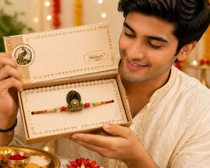 Designer Rakhi with Peacock Motif