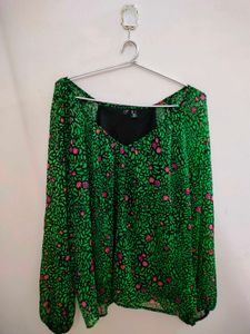 Floral Green Top Size XXL
