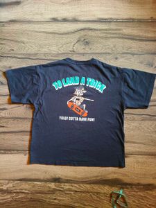 Dark Navy Graphic T-Shirt With Little Distress