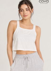 CAVA ATHLEISURE White Ribbed Tank Top