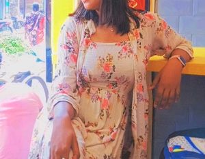 Floral Print jumpsuit with long shrug