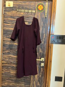 Embroidered Maroon/Baingni Kurta with Patiyala