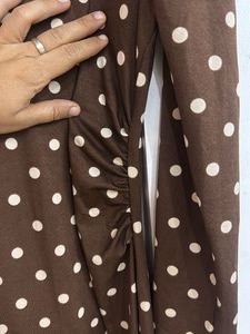 💌sale💌Brown Polka Dot Maxi Dress