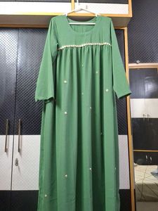 Elegant Green Abaya with Embellishments