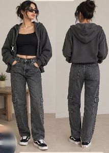 Dark Wash Cargo Jeans