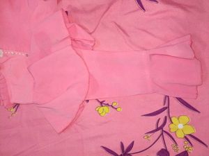 Women's Baby Pink Bell Sleeve Crop Top with Floral