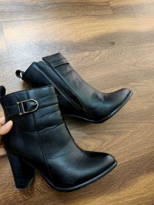 Black Leather Ankle Boots