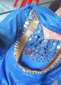 Stunning Royal Blue with Mirror Work trending 4 pi