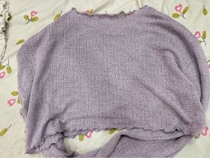Lavender Bell Sleeve Cropped Top