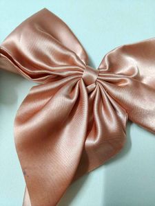 Blush Satin Bow Hair Clip