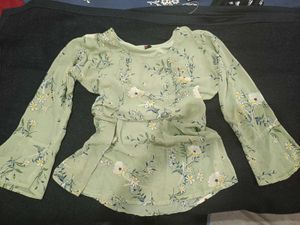 Chic Floral Bell Sleeve Top