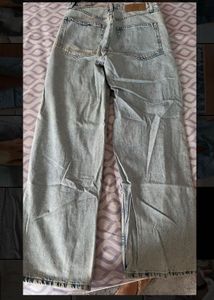 h&amp;m Light Wash Wide Leg Jeans