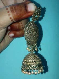 Gold-toned Jhumka Earrings