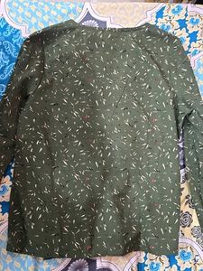 olive green casual plus office wear branded top