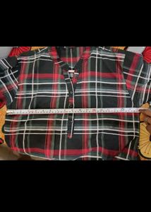 Red &amp; Green Plaid Tunic Top