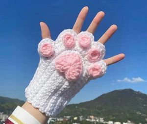 Cute Black and Pink Kitty/dog Paw hand Gloves