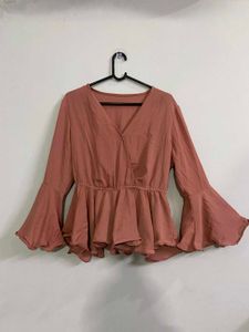 Women's Bell Sleeve Peplum Top