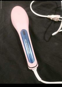 Pink Heated Hair Straightening Brush